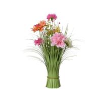 Kunstgras everlands met bloemen 40cm roze