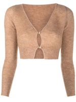 Jacquemus cardigan Le Cardigan Alzou crop - Marron - thumbnail