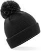 Beechfield CB406B Junior Reflective Bobble Beanie - Black - One Size - thumbnail