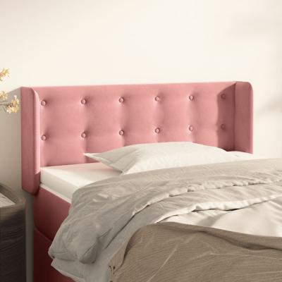 Hoofdbord met randen 103x16x78/88 cm fluweel roze