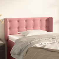 Hoofdbord met randen 103x16x78/88 cm fluweel roze