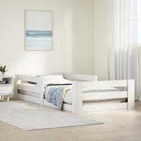 Bedframe zonder matras massief grenenhout wit 75x190 cm
