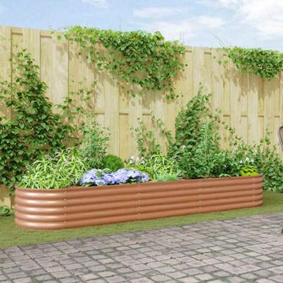 Verhoogde plantenbak Bruin 320 x 80 x 44 cm Staal