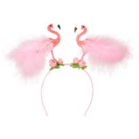 Carnaval verkleed Tiara/diadeem - flamingo roze - dames/meisjes - Tropische Hawaii thema