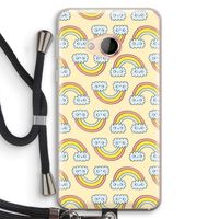 Regenboog: HTC U Play Transparant Hoesje met koord