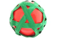 Rode crossbal met groene rubberband