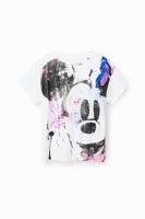 T-shirt met verfspatten en Mickey Mouse - WHITE - 9/10