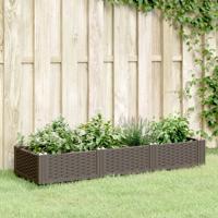 VidaXL Plantenbak met pinnen 125x40x28,5 cm polypropeen bruin VidaXL Plantenbak met pinnen 125x40x28,5 cm polypropeen bruin