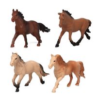 Speelgoed boerderij dieren paarden figuren 4x stuks - Speelfigurenset