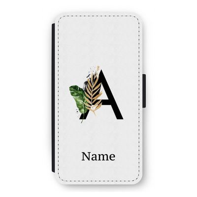 Charcoal Flora: iPhone 12 Flip Hoesje