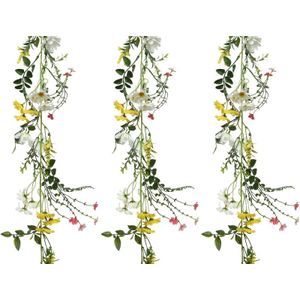 3x Gele/witte kunstbloemen takken 180 cm decoratie   -