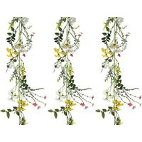 3x Gele/witte kunstbloemen takken 180 cm decoratie   - - thumbnail