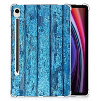 Samsung Galaxy Tab S9 Silicone Tablet Hoes Wood Blue - thumbnail