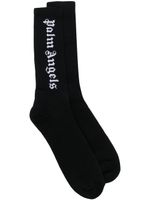 Palm Angels chaussettes à logo en intarsia - Noir - thumbnail