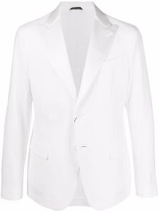 Giorgio Armani blazer en lin à simple boutonnage - Blanc