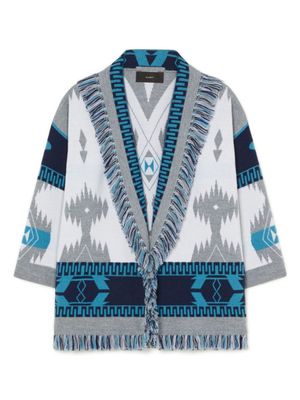 Alanui Kids cardigan à motif Icon en jacquard - Blanc