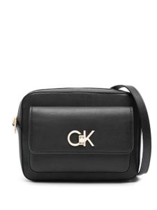 Calvin Klein sac à bandoulière en cuir artificiel à plaque logo - Noir