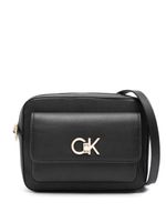 Calvin Klein sac à bandoulière en cuir artificiel à plaque logo - Noir - thumbnail