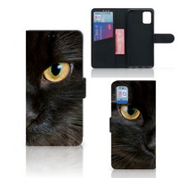 Samsung Galaxy A31 Telefoonhoesje met Pasjes Zwarte Kat