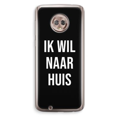 Ik wil naar huis - Zwart: Motorola Moto G6 Transparant Hoesje