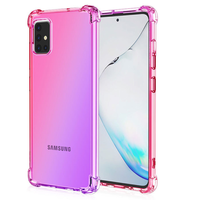 Samsung Galaxy A72 hoesje - Backcover - Extra dun - Transparant - Tweekleurig - TPU - Roze/Paars