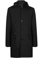 Moorer manteau boutonné à capuche - Noir