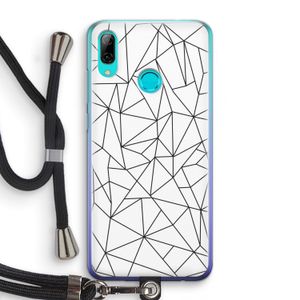Geometrische lijnen zwart: Huawei P Smart (2019) Transparant Hoesje met koord