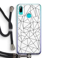 Geometrische lijnen zwart: Huawei P Smart (2019) Transparant Hoesje met koord