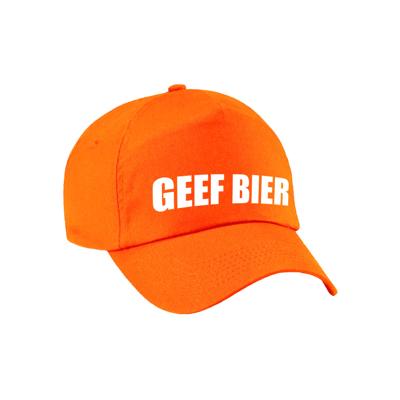 Geef bier tekst petje - oranje - drank - dames en heren - baseball cap - carnaval - foute party Geef bier tekst petje - oranje - drank - dames en heren - baseball cap - carnaval - foute party
