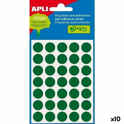 Klevende etiketten Apli Groen Cirkel Cirkelvormig 5 Vellen (10 Stuks)