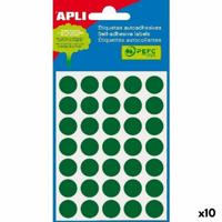 Klevende etiketten Apli Groen Cirkel Cirkelvormig 5 Vellen (10 Stuks)