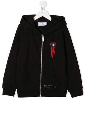 Philipp Plein Junior sweat à capuche à logo - Noir