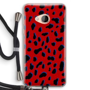 Red Leopard: HTC U Play Transparant Hoesje met koord