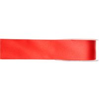 1x Rode satijnlint rollen 1,5 cm x 25 meter cadeaulint verpakkingsmateriaal   -