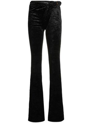 Versace pantalon en velours à coupe évasée - Noir