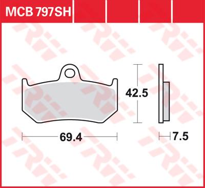 TRW Remblokken, en remschoenen voor de moto, MCB797SH Sinter street