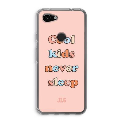 Cool Kids Never Sleep: Google Pixel 3a Transparant Hoesje