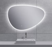 Badkamerspiegel Uovo | 90x62 cm | Organisch | Directe LED verlichting | Touch button | Met verwarming