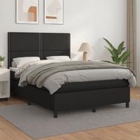 Boxspring met matras kunstleer zwart 140x200 cm