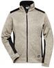 James & Nicholson JN861 Ladies´ Knitted Workwear Fleece Jacket -STRONG- - Stone-Melange/Black - M