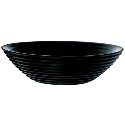 Luminarc Salade schaal/slakom - zwart - glas - Dia 27 cm - Schalen en kommen