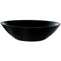 Luminarc Salade schaal/slakom - zwart - glas - Dia 27 cm - Schalen en kommen