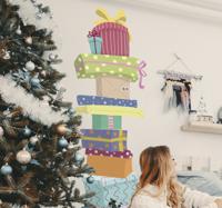 Stapel geschenken muursticker