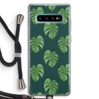 Monstera leaves: Samsung Galaxy S10 Plus Transparant Hoesje met koord