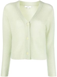 Vince cardigan en maille nervurée à col v - Vert