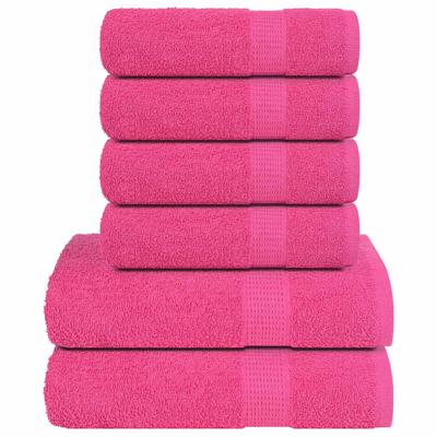 VidaXL 6-delige handdoekenset 360 g/m² 100% katoen roze