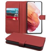 Høyde - Vegan lederen bookcase hoes - 100% Biologisch Afbreekbaar - Samsung Galaxy S21 Plus - Rood