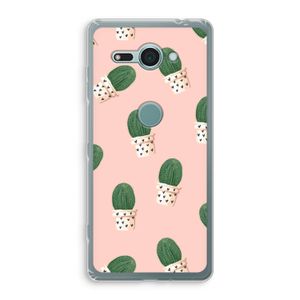 Cactusprint roze: Sony Xperia XZ2 Compact Transparant Hoesje