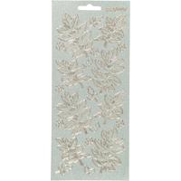 Stickers, bladeren, vel 10x23 cm, goud, 1 vel