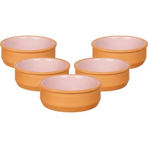 Set 18x tapas/creme brulee serveer schaaltjes terracotta/roze 12x4 cm